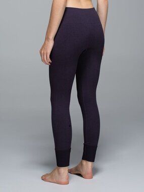 Lululemon Ebb To Street Pant size 12 Seamless Heathered Black Grape Leggings
